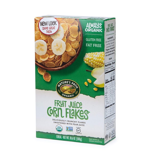 Nature's Path Organic Gluten Free Cereal, Fruit Juice Corn Flakes, 10.6 Oz Box (Pack of 6)