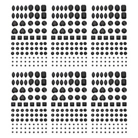 VALICLUD 6pcs Acrylic Crystal Diamond Stickers Self Adhesive Rhinestones Stickers DIY 3D Craft Jewel Stickers Flatback Gem Sheets for 3D Nails Art Clothes Shoes Bag Decor Black