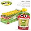 Mott's No Sugar Added Applesauce, 3.2 oz clear pouches, 18