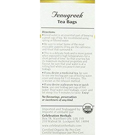 Celebration Herbals - Organic Caffeine Free Fenugreek Seed Herbal Tea - 48 Tea Bags (2 packs of 24)