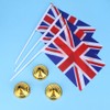 NUOBESTY 48 Pcs Uk Flag Set Round Base Flags and