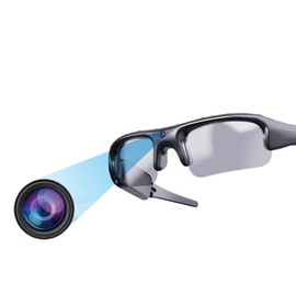 Tangxi Gafas de Cámara Inteligente, Grabación de Video HD Cámara de Gafas de Acción Deportiva Al Aire Libre, Fotos de 12MP y Videos de 1080p, Lente Po