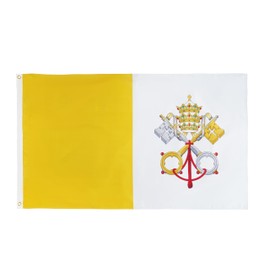 FRF FLAG Vatican Flag 4x6 Ft, Double Side Vatican City Flag, Outdoor Catholic Flag, with 2 Brass Grommets and 4 Rows of Lower Stitches…