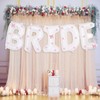 White Bride Balloons 40 inch with Ribbon Bows for Bridal