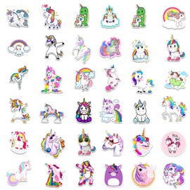 Huaxintoys 100 Sheets Unicorn Theme Sticker Set, Waterproof Vinyl Stickers for Decoration, Car, Laptop, Motorcycle, Bicycle, Water Bottle, Phone, Skateboard Sticker for Teenagers, Girls, Children