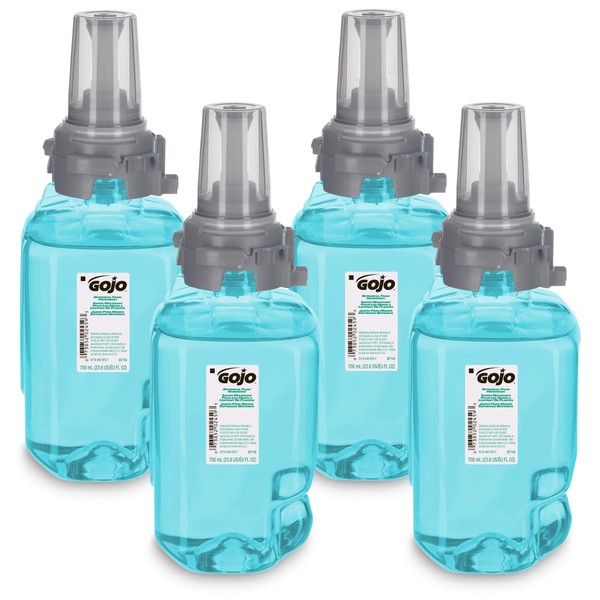 GOJO Botanical Foam Handwash, Botanical Fragrance, 700 mL Hand Soap Refill for GOJO ADX-7 Push-Style Dispenser (Pack of 4) - 8716-04