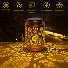 KQBBCN Sunflower Solar Lantern for Outdoor Hanging, Gift for Women, Mum, Grandma, Solar Lights for Yard, Patio, Porch, Garden Decoration