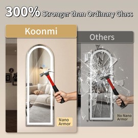Koonmi Full Length Mirror with LED Lights 65"x26" with Dimming & 3 Color Lighting