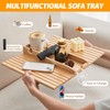GEHE Bamboo Couch Cup Holder, Anti-Spill Sofa Arm Tray, Natural