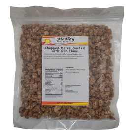 Medley Hills Farm Chopped Dates Dusted with Oat Flour | No Added Sugar | Resealable Bag | 2 lbs