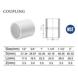 PVC Coupling 4PCS(1 1/2 Inch)