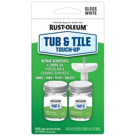 Rust-Oleum Tub & Tile Paint 244166 Specialty Kit Tub and Tile Touch Up, White, 2 Piece Set, 0.45 Oz