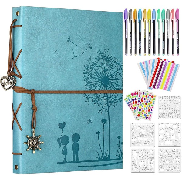 ZEEYUAN Leather Photo Album 60 Pages for DIY Rivets Scrapbook