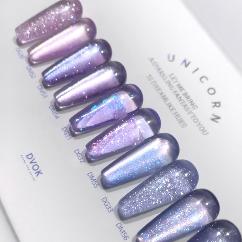 Divock Divok Unicorn Glitter Magnetic Gel 10-piece set + 2