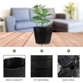 Bolsas de Cultivo de PE Negras 12x10 Cm 100 Piezas para Viveros Profundos Drenaje para Plantas, Suministros de Jardinería y Bolsa de Nutrientes para Frutas y Bonsáis
