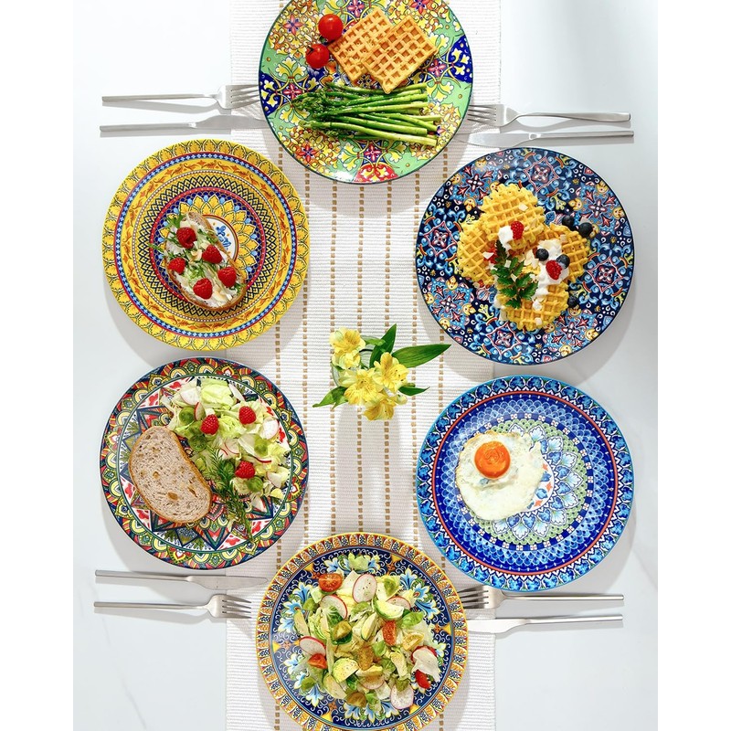 getstar Dinner Plates Set of 6, 10.5 Inch Ceramic Plates,