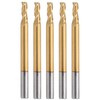 5Pcs 3‑Flute Flat End Milling Cutter Ti Plating Router Bits