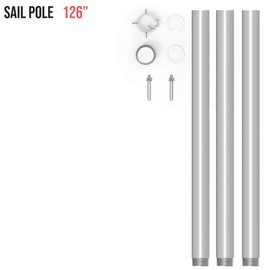 E&K Sunrise Sun Shade Sail Canopy Pole Kit for Garden Patio Backyard Sign Light Pole 126’’ Metal Post Powder Coated Sturdy Durable with Clamp