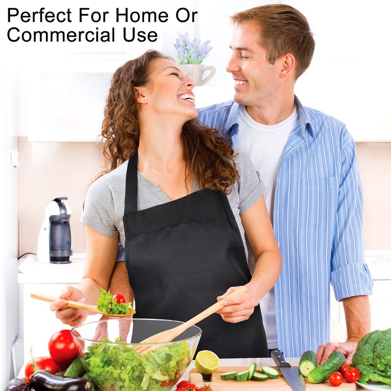 24 Pack Bib Aprons, Unisex Apron No Pocket Bulk Machine