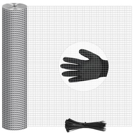 48in x 100ft Hardware Cloth Hot-Dip Galvanized Welded Wire Mesh - Heavy Duty 23 Gauge Chicken Wire Fencing for Garden, Chicken Coop, Rabbit Cage, Rodent & Predator Protection