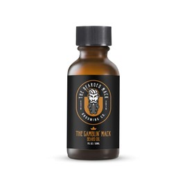 The Bearded Mack Grooming Co Beard Oil - Gamblin' Mack - Oud, Leather & Frankincense - Hydrates and Soothes, Handcrafted in USA, 1 Fl Oz