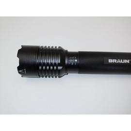JL Missouri Parts & Misc. LED Flashlight 9X AA Battery Zoom Lens 1700 Lumen Simple On/Off Button Aluminum Black