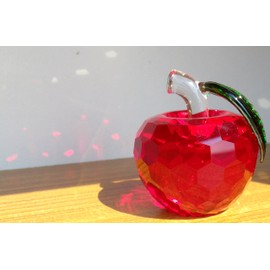 Crystal Glass Apple, Apple Figurine, Interior, Feng Shui, Sun Catcher, Miscellaneous Goods, 1.6 Inches (40 mm), 2.0 Inches (50 mm), 7 Colors