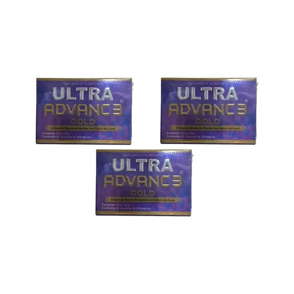 Ultra Advance Gold 30 Tabletas De 500mg Pack 3 Cajas