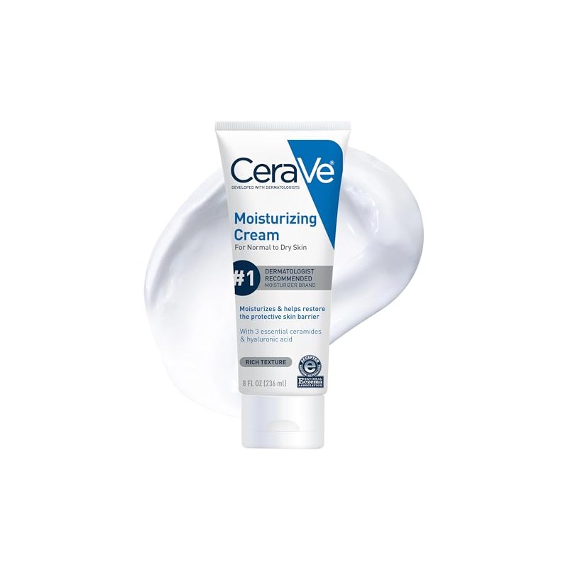 CeraVe Moisturizing Cream, Face Body Moisturizer, Normal to Dry Skin,