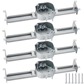 Tandefio 4 Pcs Adjustable Ceiling Fan Bracket Ceiling Mounting Bracket Electrical Box for Fans and Light Fixtures, 14.7 Inches in Length