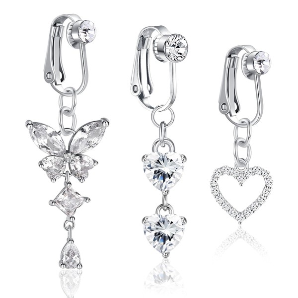 Cinsersr Belly Button Piercing Pack of 3 Fake Belly Button
