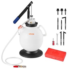 VEVOR Gear Oil Pump, 7.5L Capacity, Manual ATF Oil Filler with 8 ATF Adapters & 120cm Outlet, Oil Extraction Pump with HDPE Tank for Cars & Lawnmowers