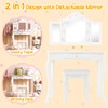 Costzon Kids Vanity, Girls Vanity Set with Mirror and Stool