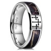 King Will Cross Ring for Men Silver Titanium Wedding Band