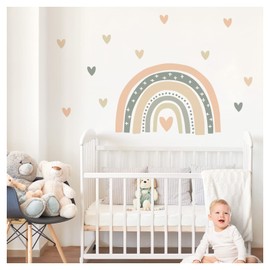 Little Deco DL940-1 Wall Sticker for Children's Room Rainbow with Hearts