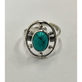 VIE Studded Oval Cabochon Ring, Turquoise