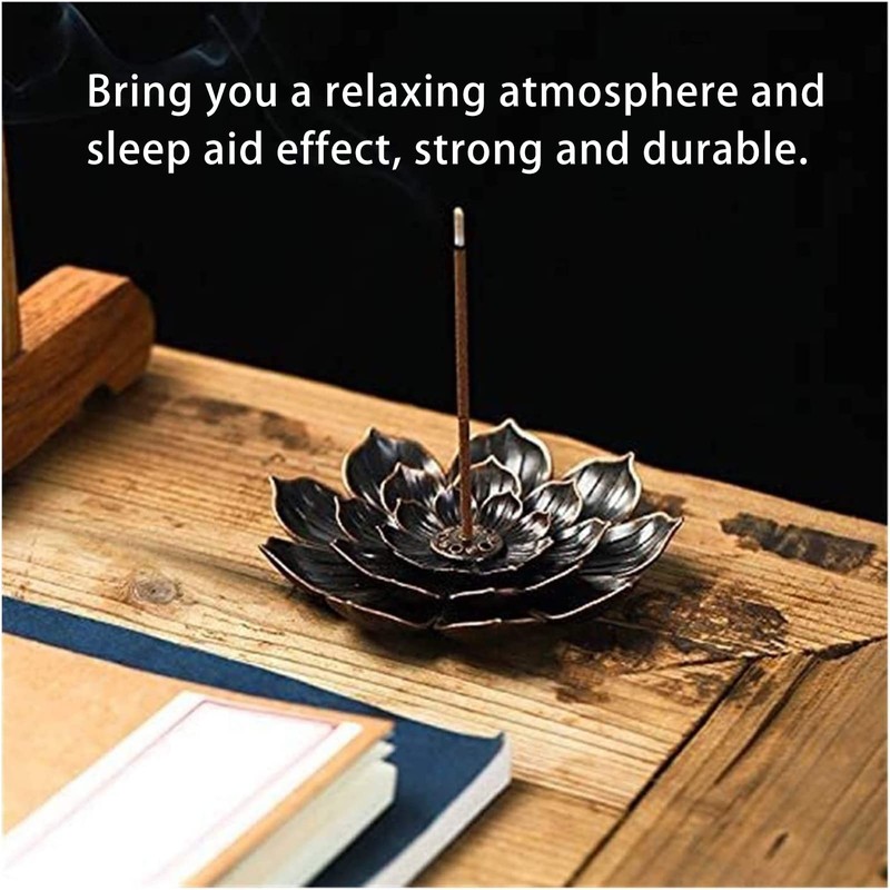 2-Pack Lotus Incense Holders, Detachable 6-Hole Brass Burner for Stick,