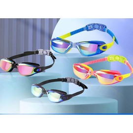 [Lalapala] スイムゴーグル 子供用 スイミングゴーグル 水泳ゴーグル 3-14歳 水中メガネ UVカット 曇り止め 紫外線カット 抗菌 水漏れ防止 軽量 クリア 調整ベルト 取り外し簡単 ノーズクリップ 耳栓 収納ケース付き 小学生 子供用 男女通用 プール 海水浴 競泳 フィットネス (ピンク・ブラック)