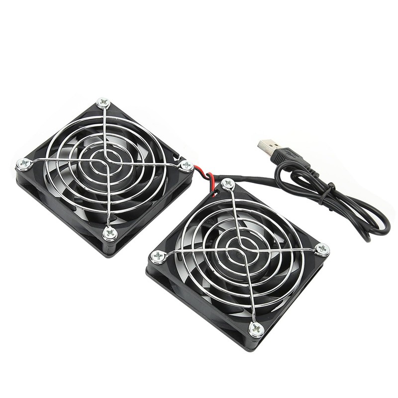 Dual Fan Router Heat Dissipation Cooler, 5V USB Computer Fan,