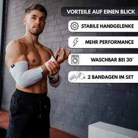 GORNATION Power Wrist Wraps for Fitness, Gym, Calisthenics & Weight Sports, Wrist Support - 1 Pair White