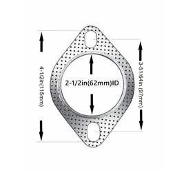 Strongthium 2.5“ Exhaust Gasket 2 Bolt for 2.5 Inch Muffler Flange Manifold 120-06310-0002 High Temperature 2X