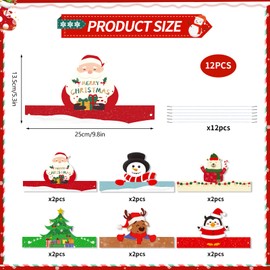 Bekecidi 12 PCS Christmas Party Crowns, Christmas Photo Booth Props Snowman Santa Claus Reindeer Xmas Tree Paper Crown Hats Funny Cosplay Dress Up Accessories for Kids Christmas Party Favor Supplies
