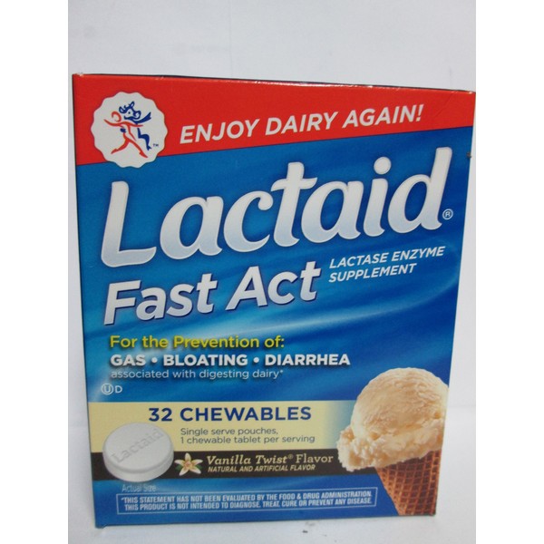 LACTAID TABS FAST ACT CHEWS 32 EA Pack of 6
