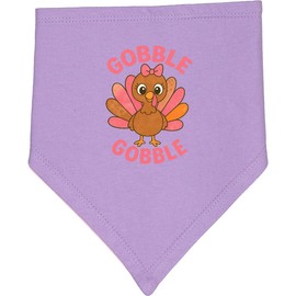 inktastic Gobble Gobble Cute Turkey Thanksgiving Baby Bandana Bib Lavender and Pink 469cb