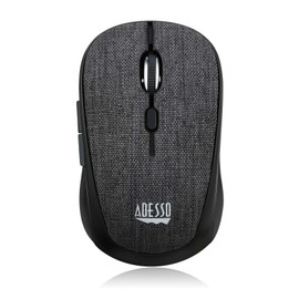 Adesso iMouse S80 2.4Ghz Fabric Wireless Red Fabric Mini Optical Mouse, 5-Button (Black)