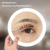 5.6inch Handheld Magnifying Makeup Mirror Triple Suction Cup 10X Magnification