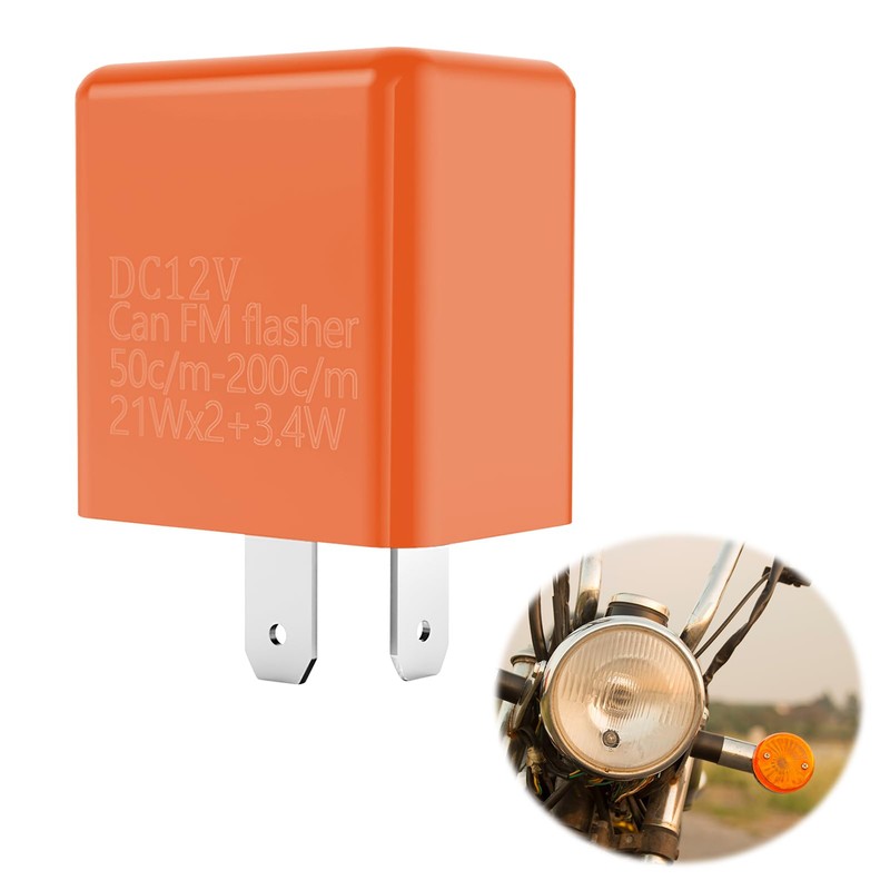 Wonvify 2 Pin Motorcycle LED Flasher Relay 12V Adjustable Relay