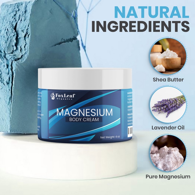 Foxleaf Organics Magnesium Cream - Support for Sleep, Leg Cramps,