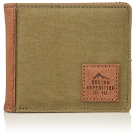 Buxton Men's Expedition II Huntington Canvas RFID Blocking Slimfold, Olive, One Size