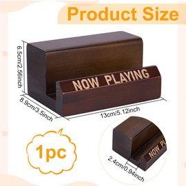 FINGERINSPIRE Schallplattenständer Aus Holz Now Playing Rechteckiger Schallplattenständer Mit Der Aufschrift Now Playing Kokosnussbraun Holzhalter Gestell Für Schallplatten Alben Plattenspieler
